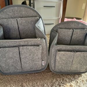 Gray Felt Backpack Organizer Sets